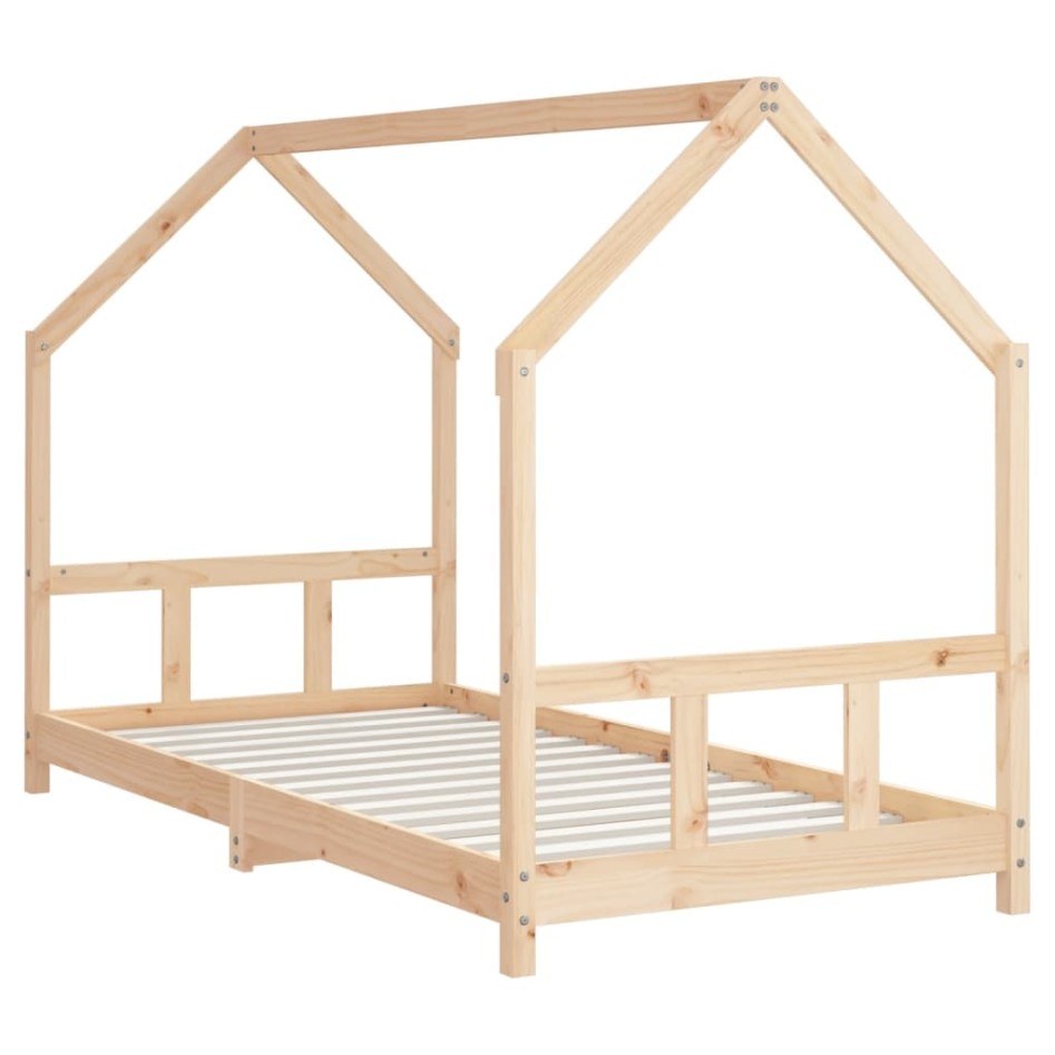 Estructura de cama para niños madera maciza de pino 90x200