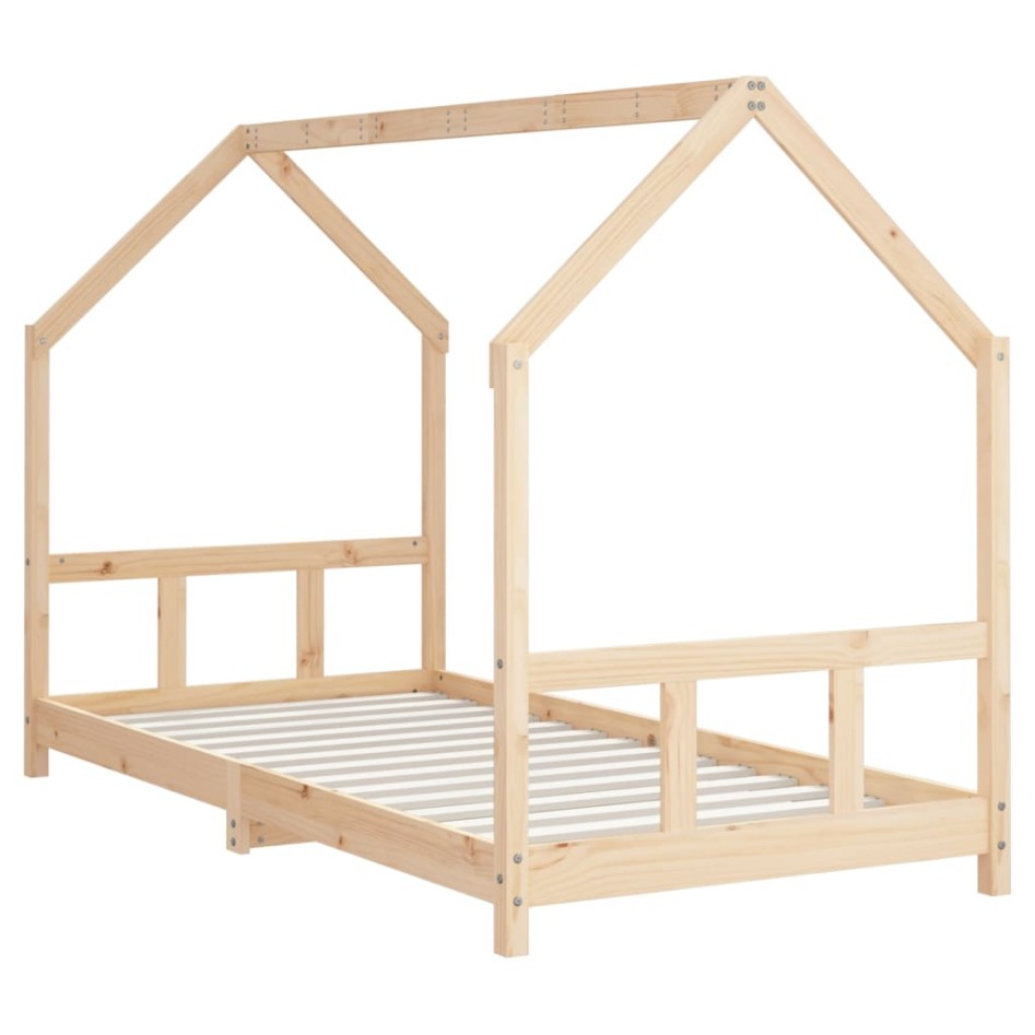 Estructura de cama para niños madera maciza de pino 90x200