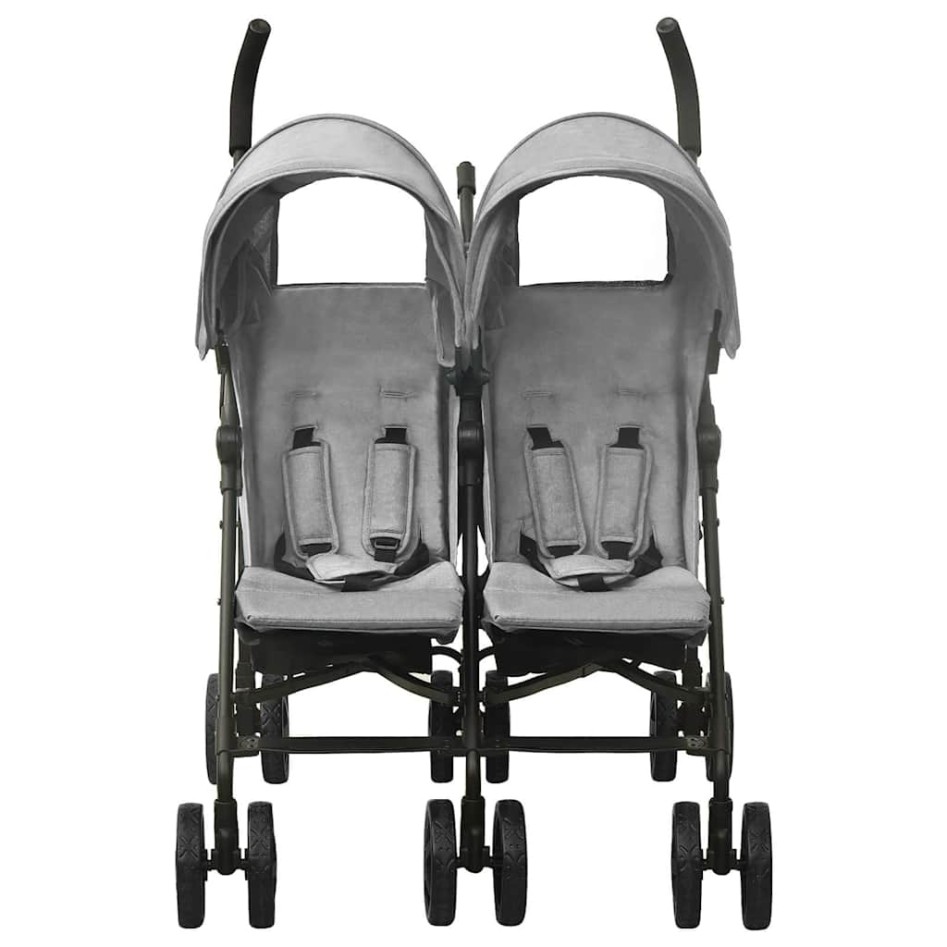 Carrito para gemelos de acero gris