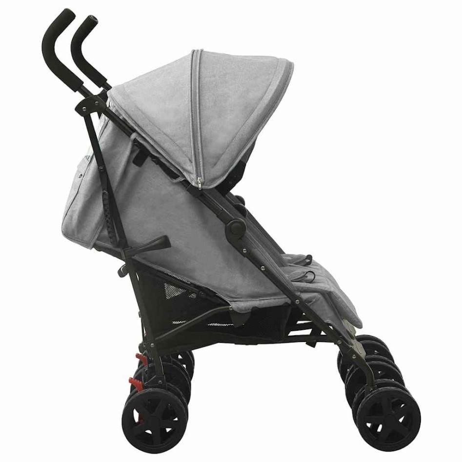 Carrito para gemelos de acero gris