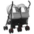 Carrito para gemelos de acero gris