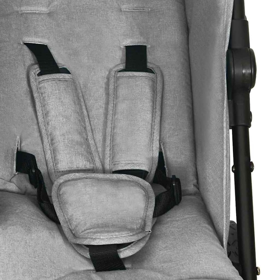 Carrito para gemelos de acero gris