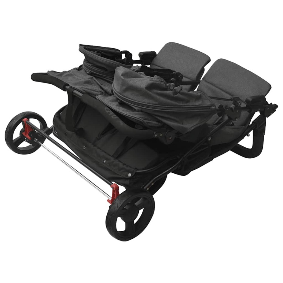 Carrito para gemelos de acero gris