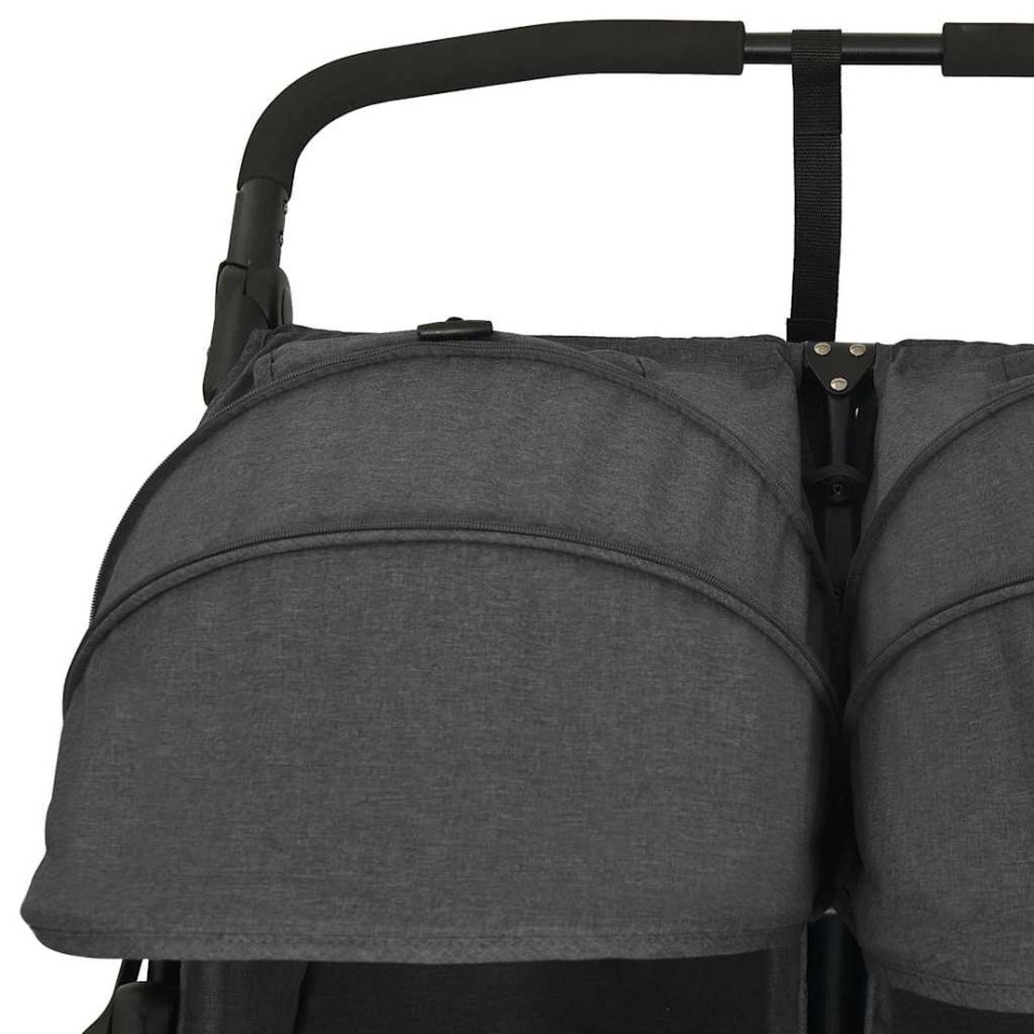 Carrito para gemelos de acero gris