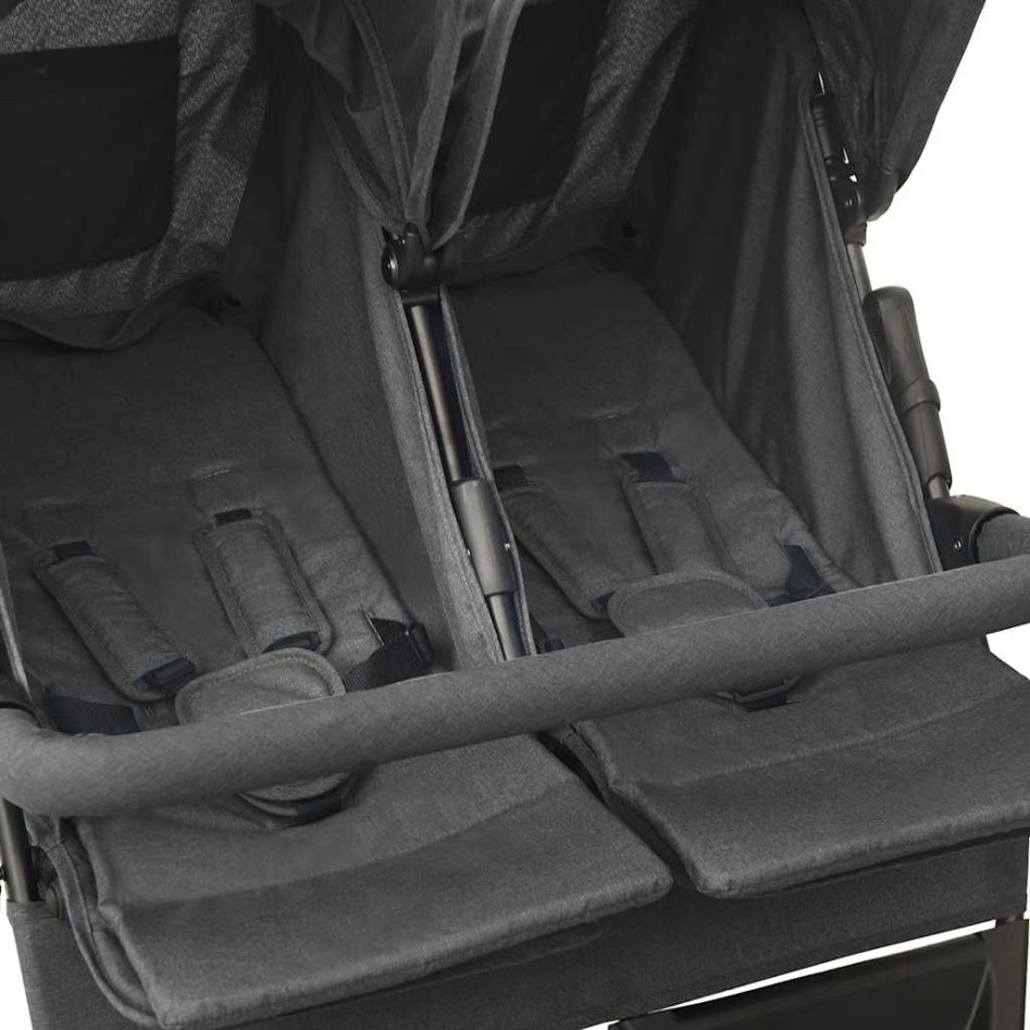 Carrito para gemelos de acero gris