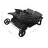 Carrito para gemelos de acero gris