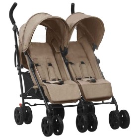 Carrito para gemelos de acero gris