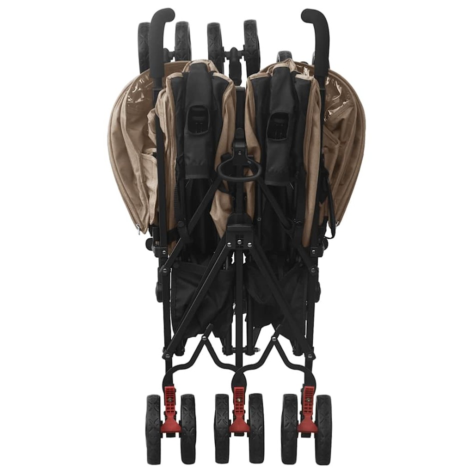 Carrito para gemelos de acero gris