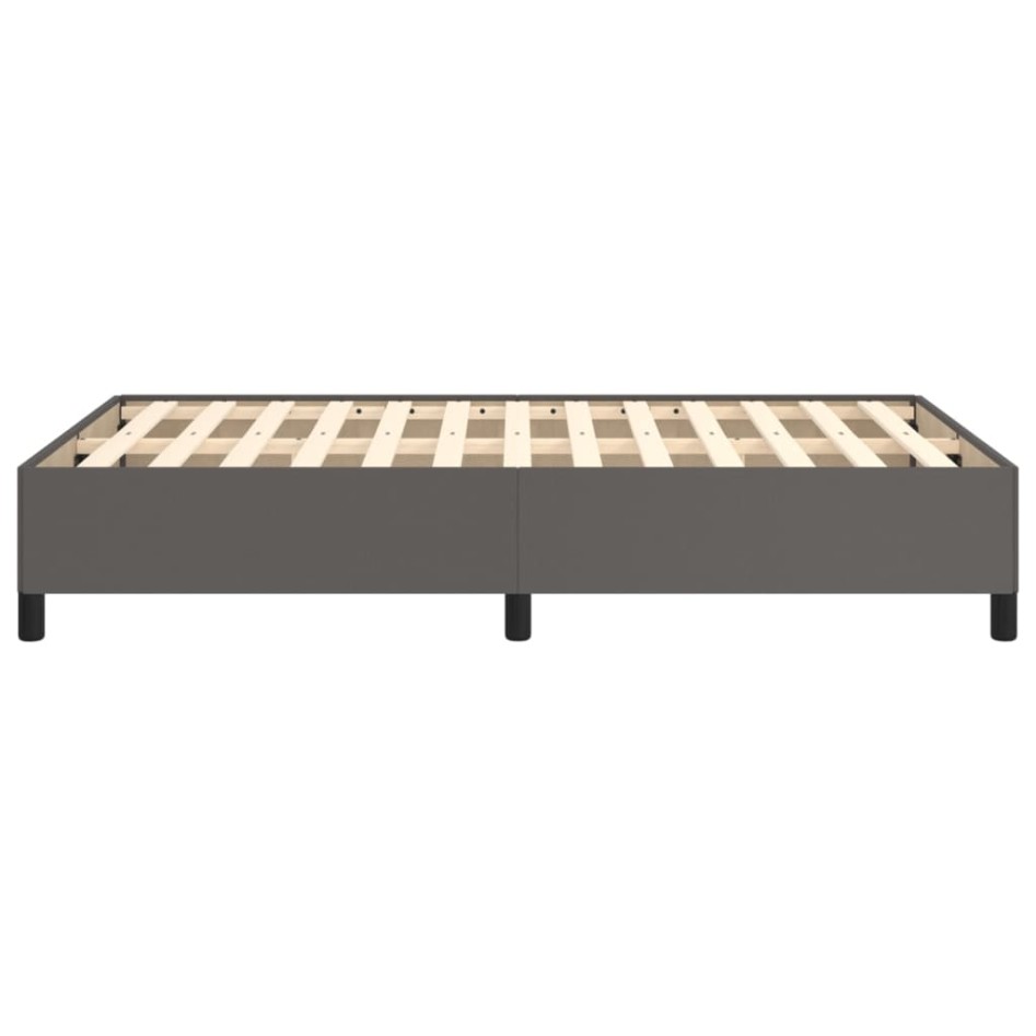 Estructura de cama cuero sintético gris 120x190