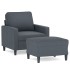 Sillón con taburete terciopelo gris oscuro 60