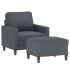 Sillón con taburete terciopelo gris oscuro 60