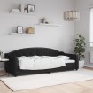 Sofá cama sin colchón tela negro 90x200 cm