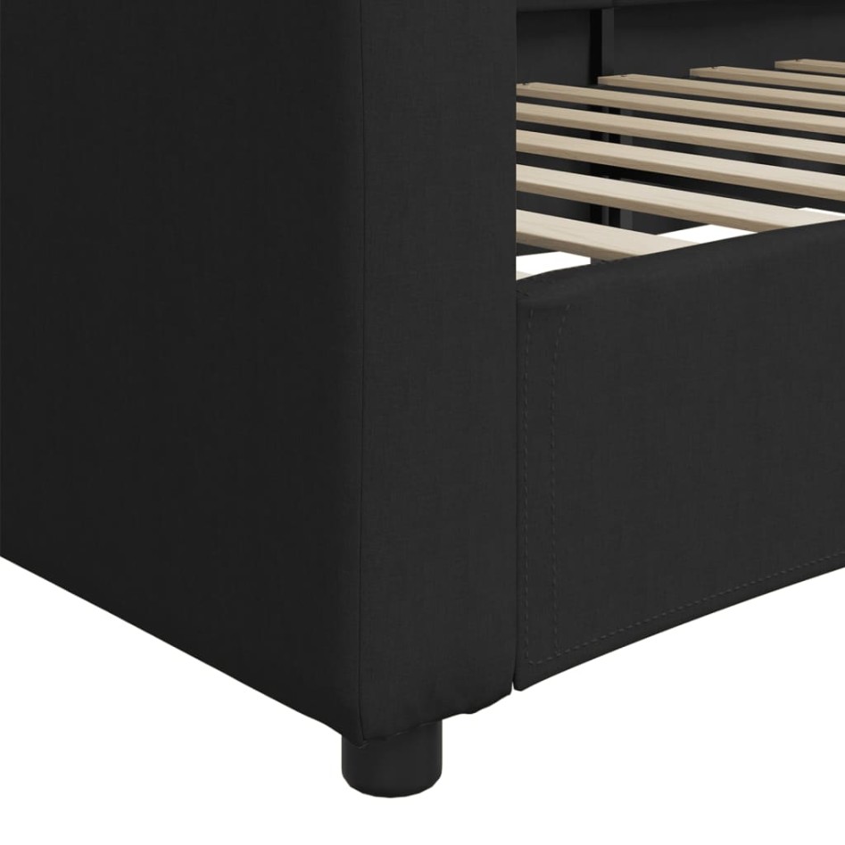 Sofá cama sin colchón tela negro 90x200