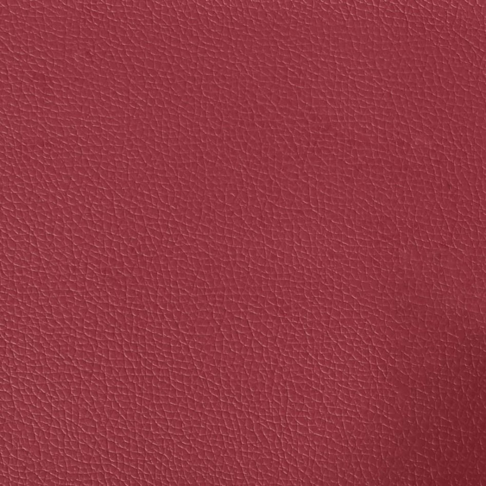 Sofá de 3 plazas con taburete cuero sintético rojo tinto 180