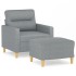 Sillón con taburete tela gris claro 60