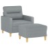 Sillón con taburete tela gris claro 60