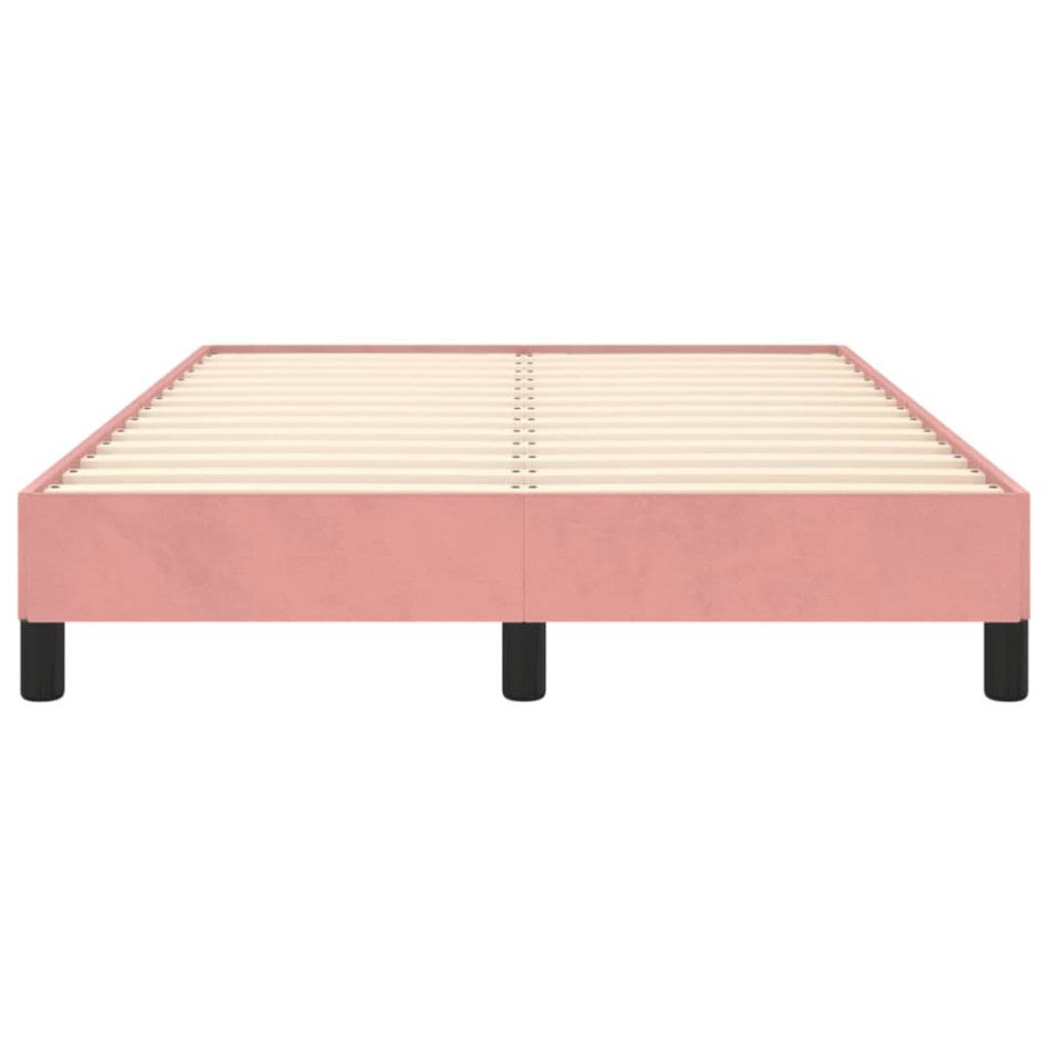 Estructura de cama terciopelo rosa 120x190