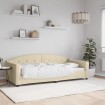 Sofá cama sin colchón tela crema 90x200 cm