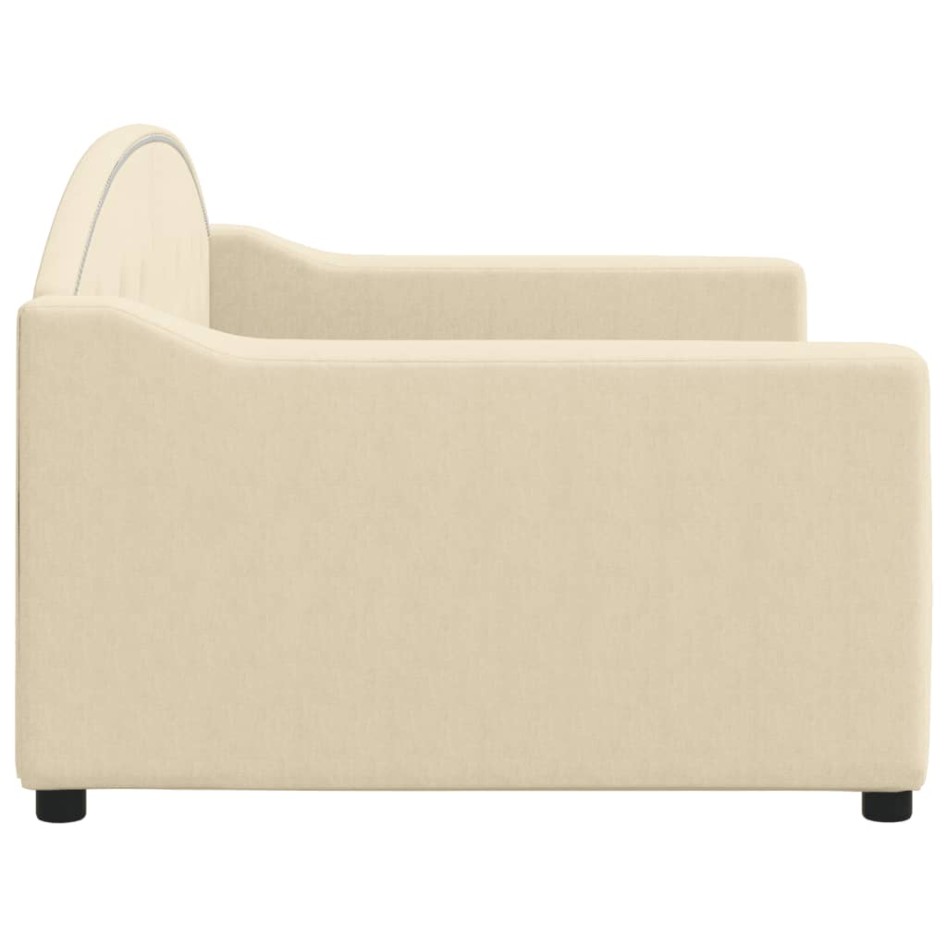Sofá cama sin colchón tela crema 90x200