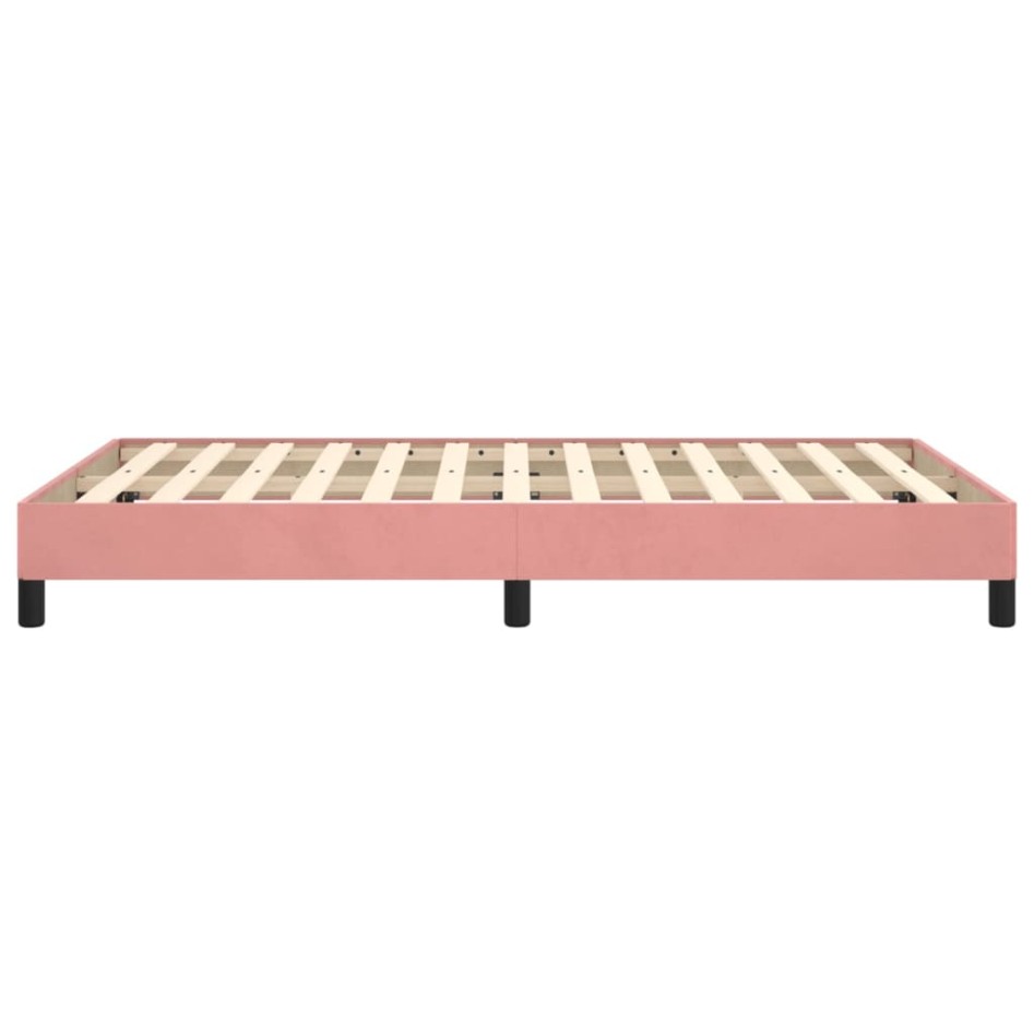 Estructura de cama terciopelo rosa 120x190