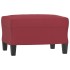 Sillón con taburete cuero sintético rojo tinto 60