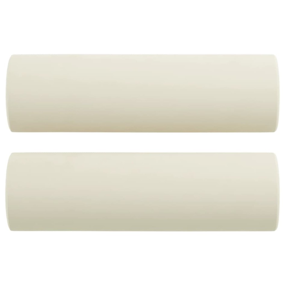 Sofá de 2 plazas con cojines terciopelo color crema 140