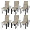Sillas de comedor 6 unidades de tela camel