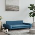 Cama para perros de terciopelo azul 100x54x33