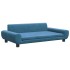 Cama para perros de terciopelo azul 100x54x33