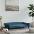 Cama para perros de terciopelo azul 100x50x21