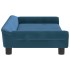 Cama para perros de terciopelo azul 100x50x21
