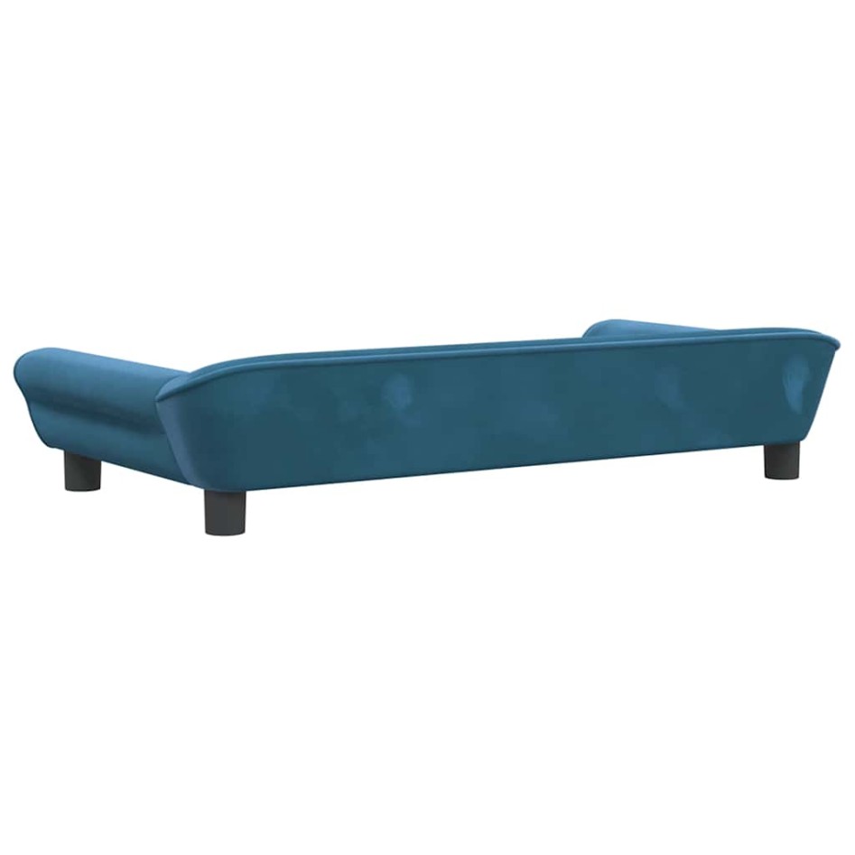 Cama para perros de terciopelo azul 100x50x21