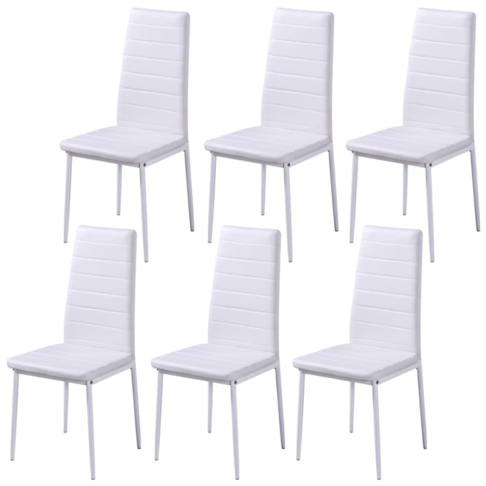 Conjunto de mesa de comedor 7 piezas blanco y