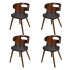 Sillas de comedor 4 uds madera curvada piel sintética
