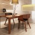 Sillas de comedor 2 uds madera curvada y cuero sintético