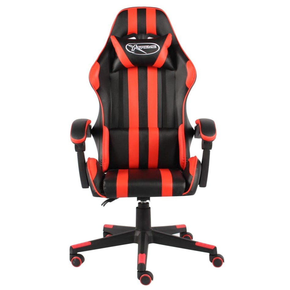 Silla gaming de cuero sintético negro y