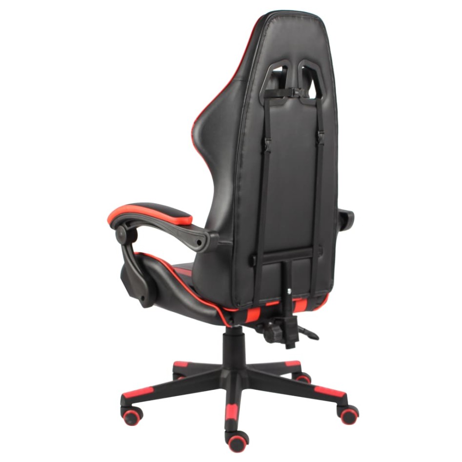 Silla gaming de cuero sintético negro y