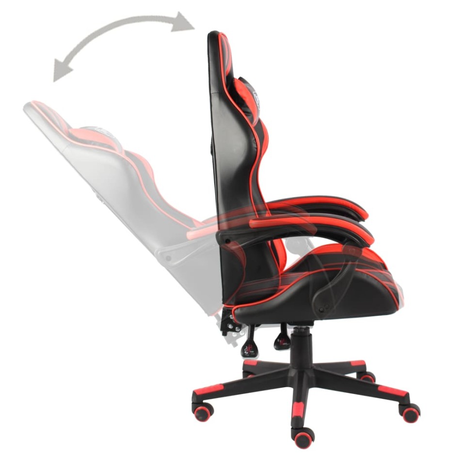 Silla gaming de cuero sintético negro y