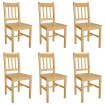 Sillas de comedor 6 unidades de madera de pino