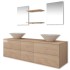 Conjunto de muebles de baño y lavabo 7 piezas