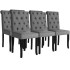 Sillas de comedor 6 unidades tela gris