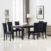 Silla de comedor 6 unidades terciopelo negro