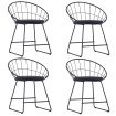 Sillas de comedor asientos de cuero sintético 4 uds acero negro