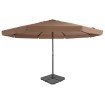 Sombrilla de jardín con base portátil gris taupe