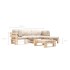 Muebles de palets de jardín con cojines arena 4 piezas