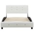 Cama con colchón viscoelástico cuero sintético blanco 90x200
