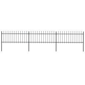 Valla de jardín con puntas de lanza acero negro 5,1x0,8
