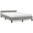 Estructura cama con cabecero terciopelo gris claro 120x190 cm
