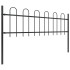 Valla de jardín con puntas de aro acero negro 11,9x0,6