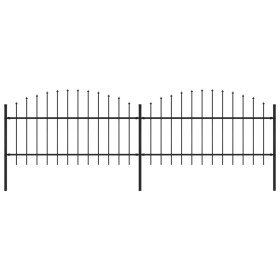 Valla de jardín con puntas de lanza acero negro (1-1,25)x3,4